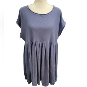 Urban Outfitters Kylie Dusty Blue Baby Doll Dress Sz S Soft Cotton/Rayon